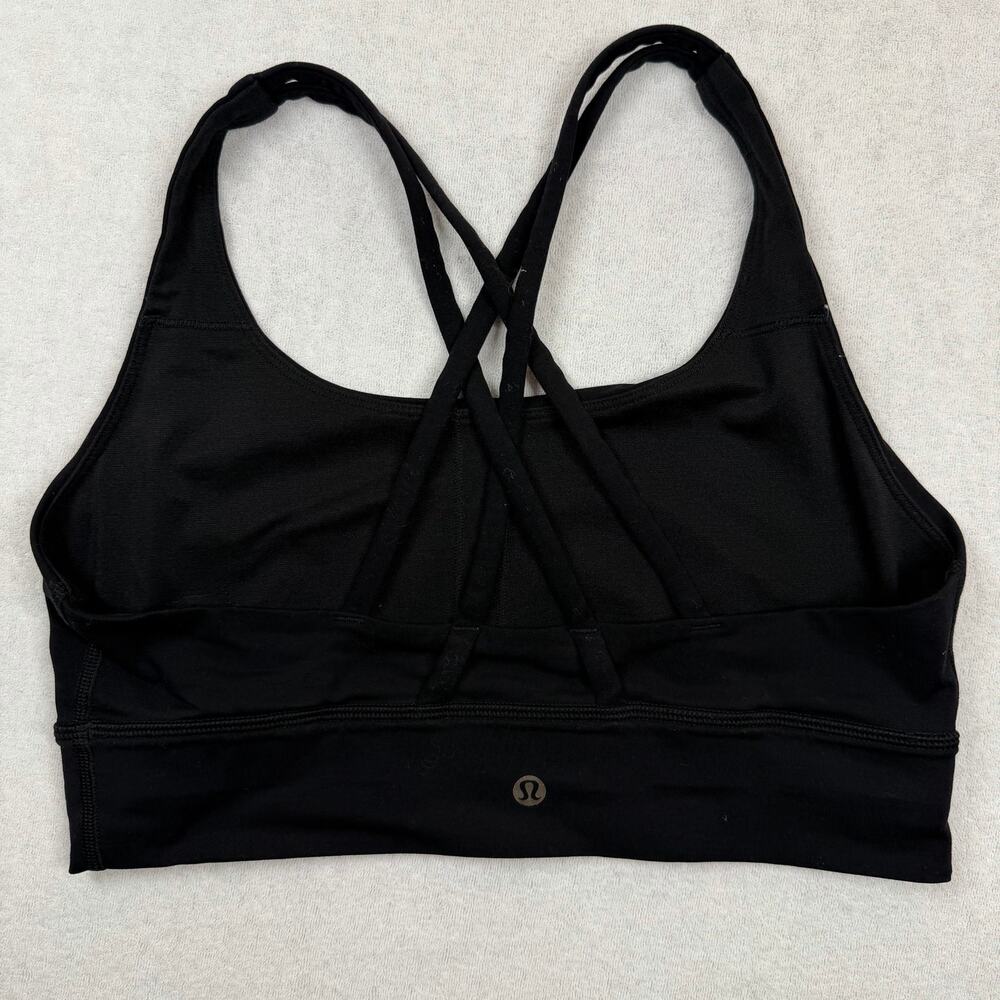 Lululemon Energy Longline Bra Women’s Size 8 Black Strappy Sports Bra